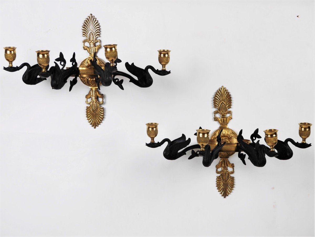 Pair Of Empire Period Sconces, Early 19th Century