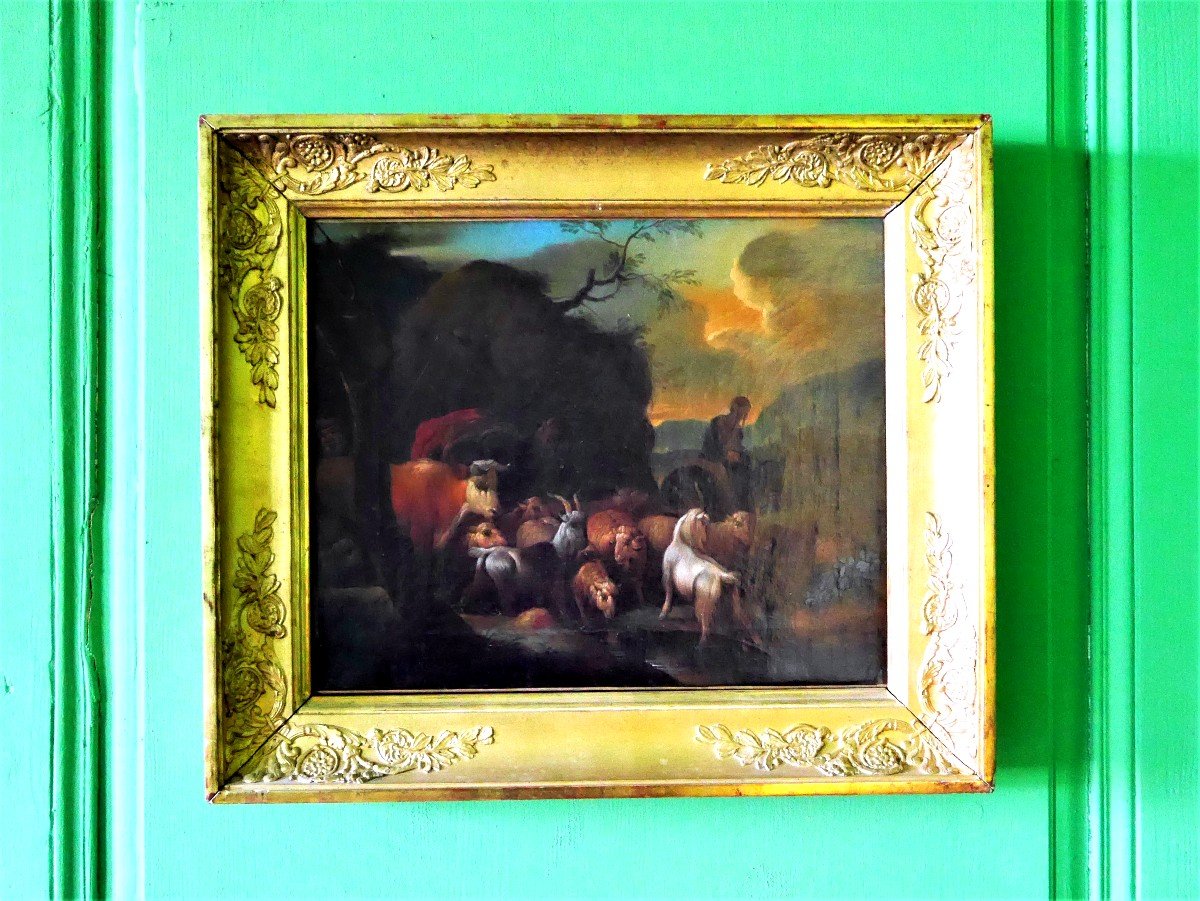 Pair Of Pastoral Scenes, Animated Landscapes With Animals, Late 18th Century, By Jean-daniel Huber-photo-2
