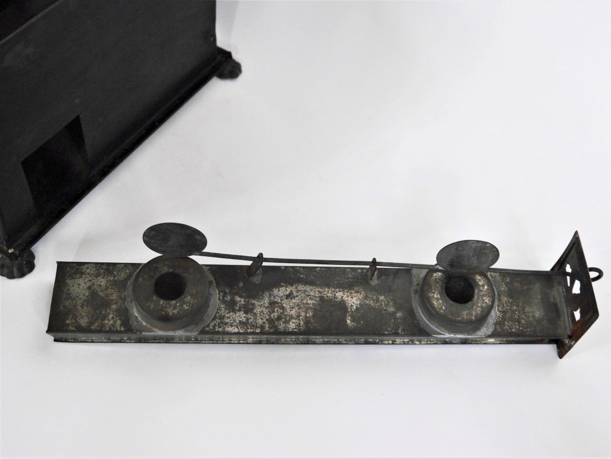 Rare Sheet Metal Doll Stove With Copper And Tinplate Molds, 19th Century-photo-4