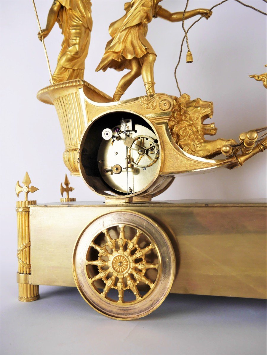 Pendule Au Char De Télémaque, époque Empire, Début XIXe-photo-1