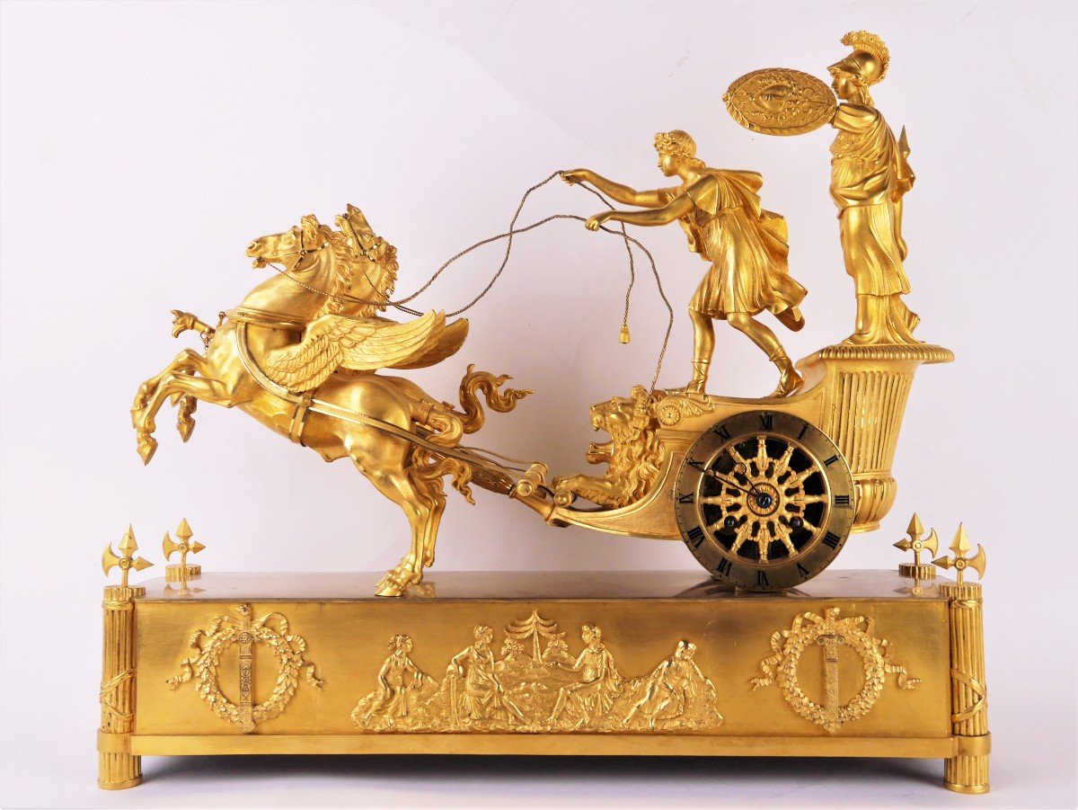 Pendule Au Char De Télémaque, époque Empire, Début XIXe