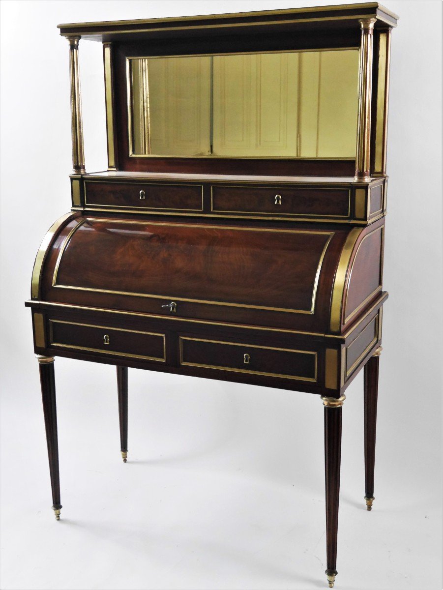 Bureau à cylindre d'époque Louis XVI par Molitor, XVIIIe siècle