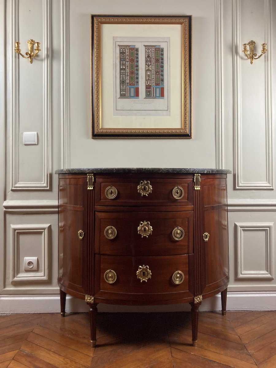 A Louis XVI Demi Lune Commode, 18th Century