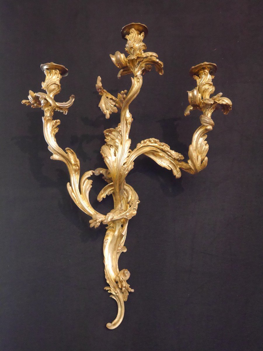 Pair Of Louis XV Period Sconces, 18th Century-photo-2