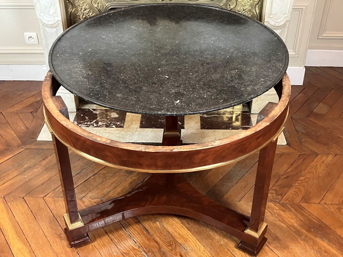 An Empire Mahogany Pedestal Table, Early 19th Century-photo-2