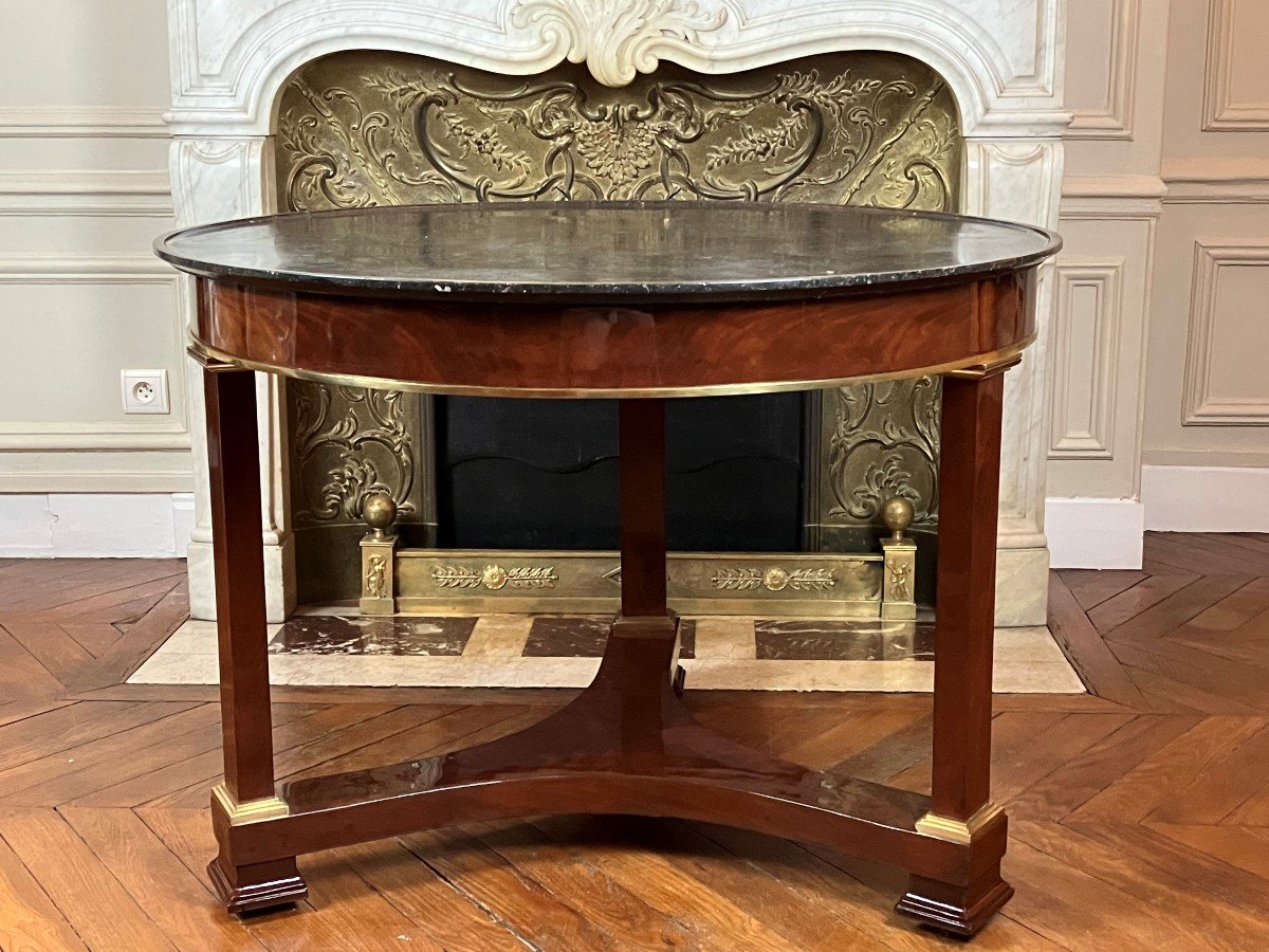 An Empire Mahogany Pedestal Table, Early 19th Century-photo-3