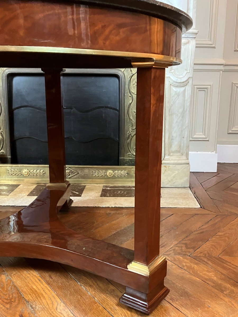 An Empire Mahogany Pedestal Table, Early 19th Century-photo-4