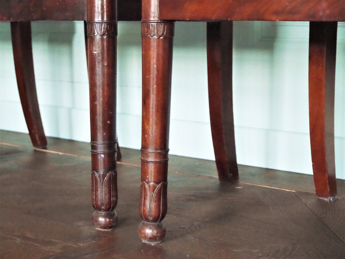 Suite Of 4 Empire Period Chairs, Early 19th Century-photo-4