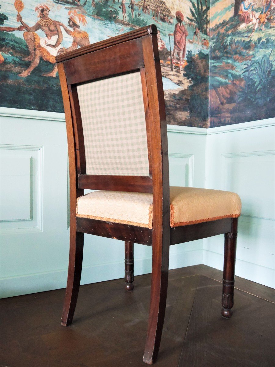Suite Of 4 Empire Period Chairs, Early 19th Century-photo-4