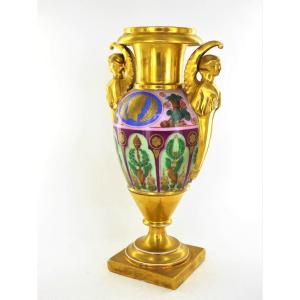 An Empire Vase In Paris Porcelain, Early 19th Century