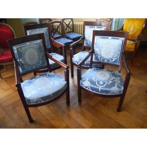 Suite De 4 Fauteuils d'époque Empire, Début XIXe