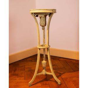 A Neoclassical Wooden Stool Painted Sea Green, 18th Century