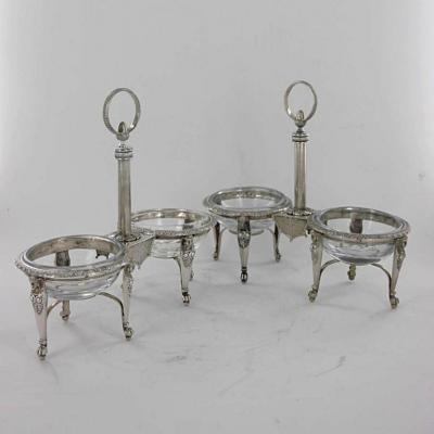 Pair Of Salt Silver Double Empire Period