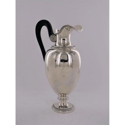 Ewer In Sterling Silver, Empire Style, Sterling Silver, 19th Century