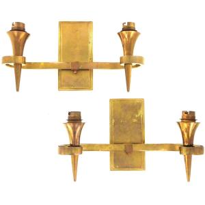 Pair Of Art Deco Sconces, Early 20th Century