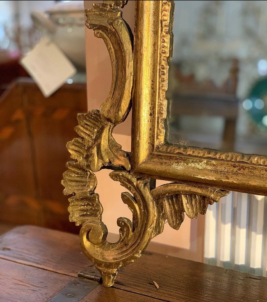 Italian 19th Century Mirror With Gold Leaf Frame.-photo-2