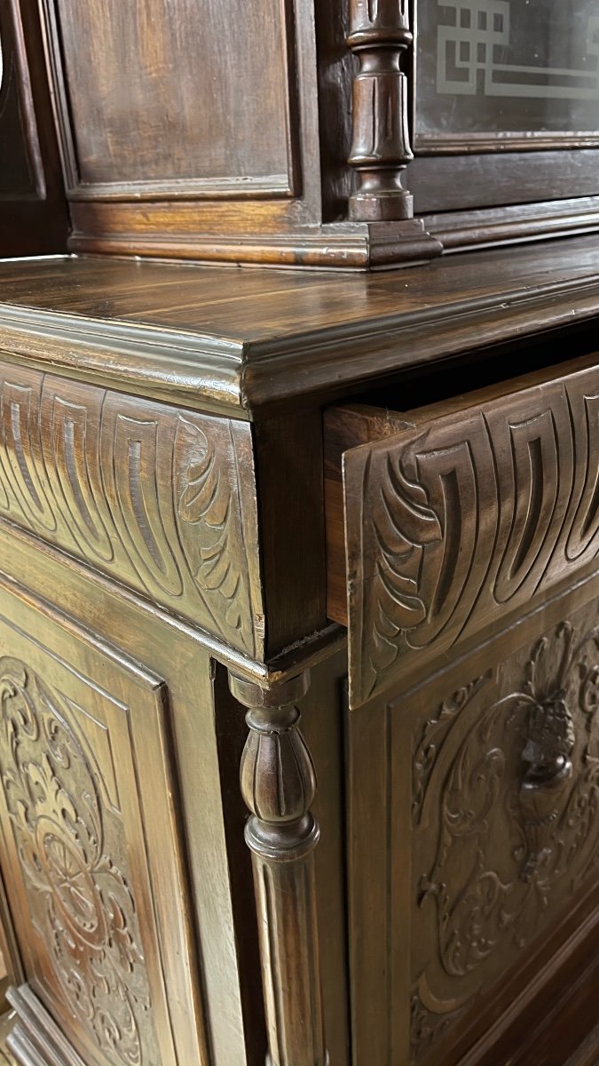 Double Body Tuscan Sideboard In Solid Wood From The Late 19th Century-photo-2