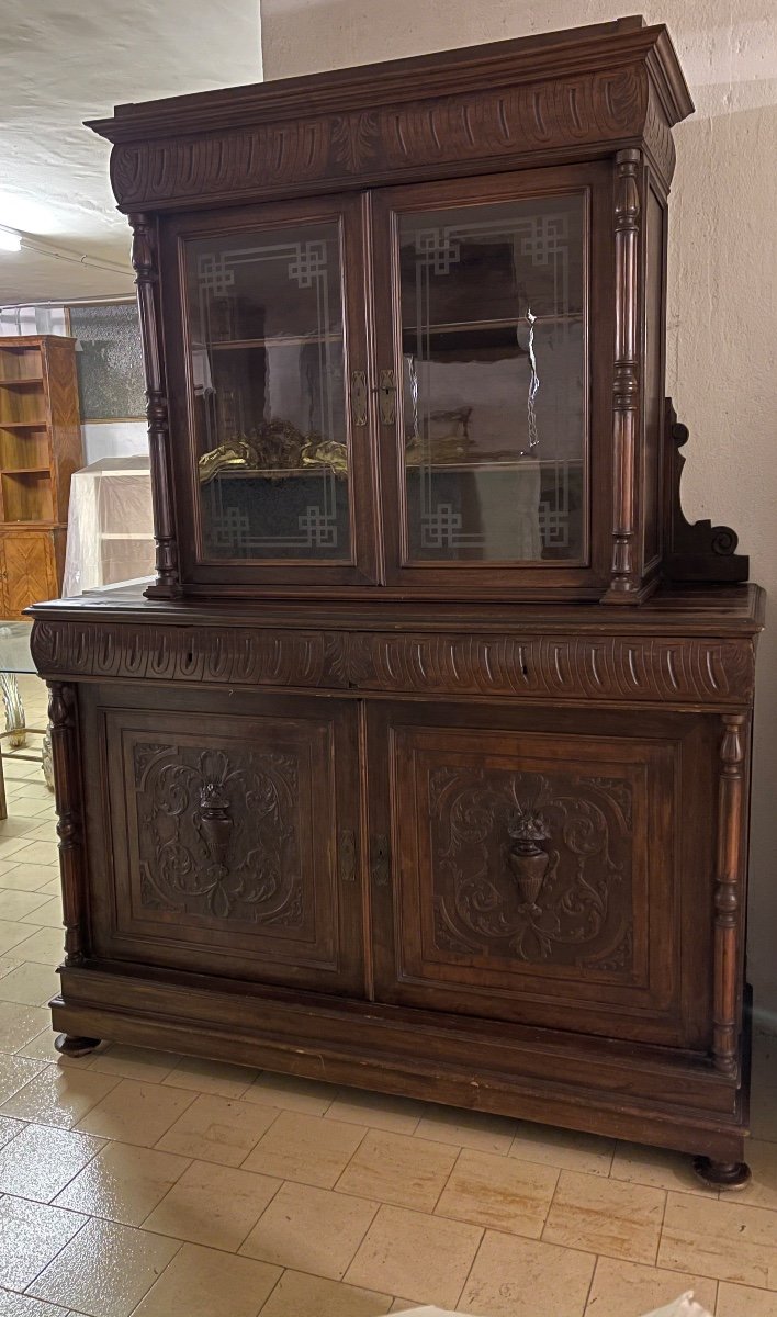 Double Body Tuscan Sideboard In Solid Wood From The Late 19th Century