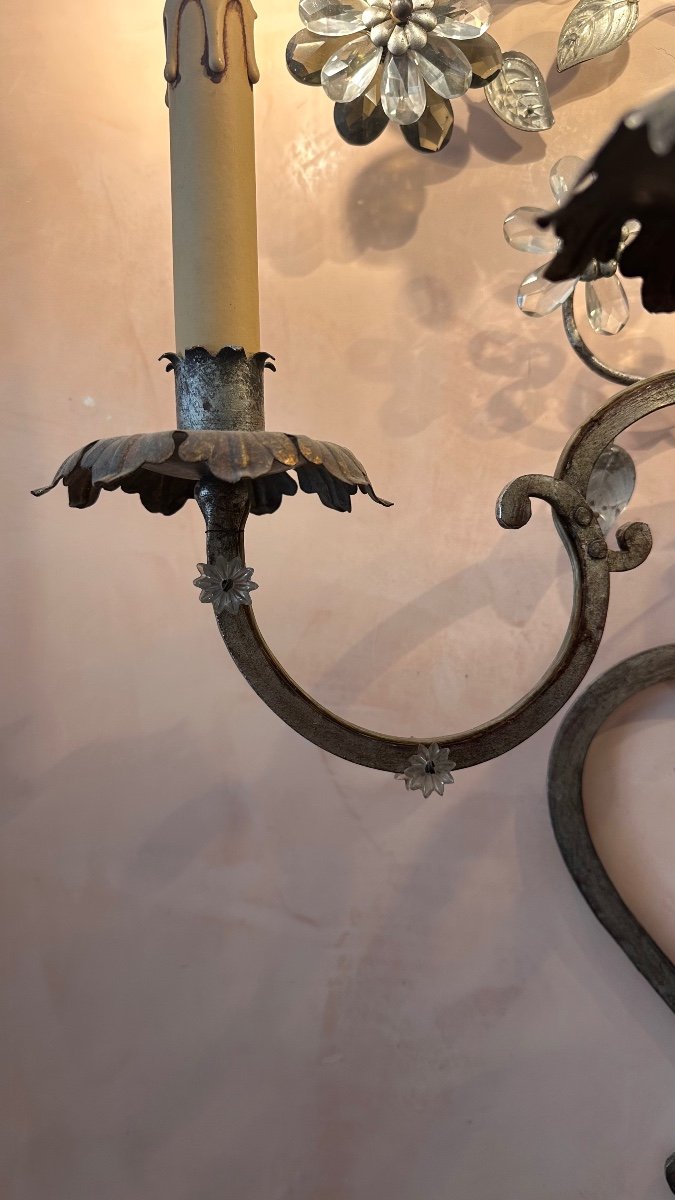 Iron And Crystal Wall Lamp From The Banci Company-photo-2