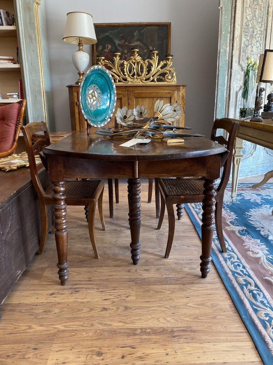Table With Slats In Solid Walnut From The Early 19th Century-photo-2