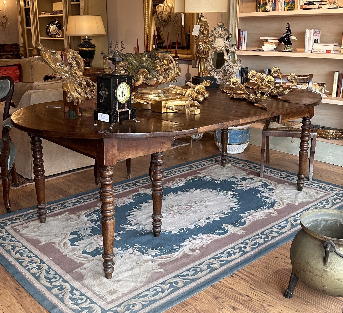 Table With Slats In Solid Walnut From The Early 19th Century-photo-4