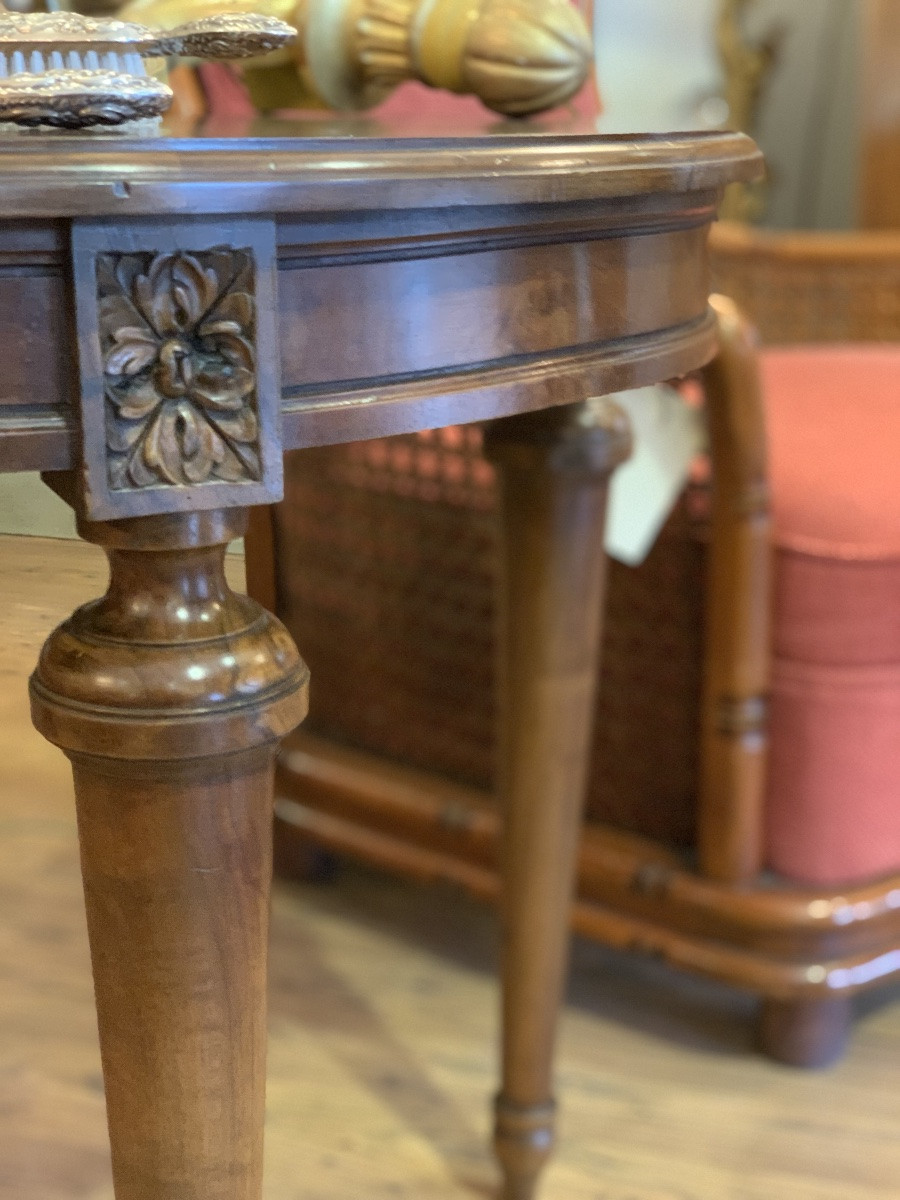 Table Basse Ronde En Noyer De La Fin Du 19ème Siècle -photo-2