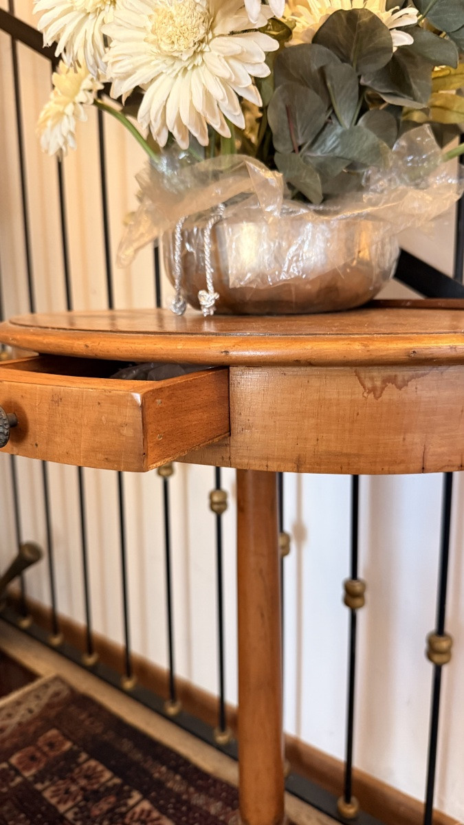 Biedermeier Table In Walnut And Cherry – Austria, C. 1830-photo-4