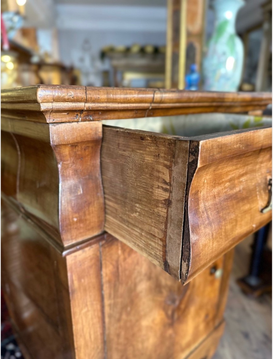 Venetian Bedside Cabinet In Walnut And Burl – Early 19th Century-photo-4