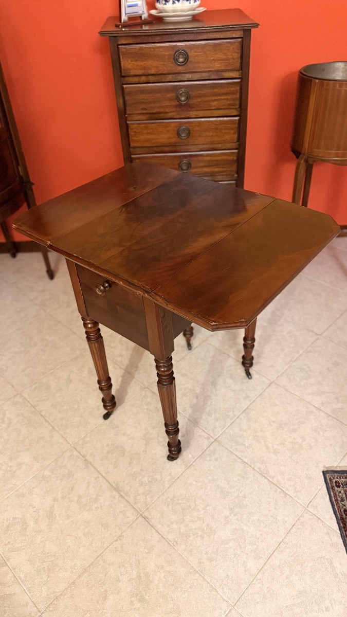 Table à Abattants en Acajou Style Louis-Philippe (Milieu du XIXe Siècle)-photo-3