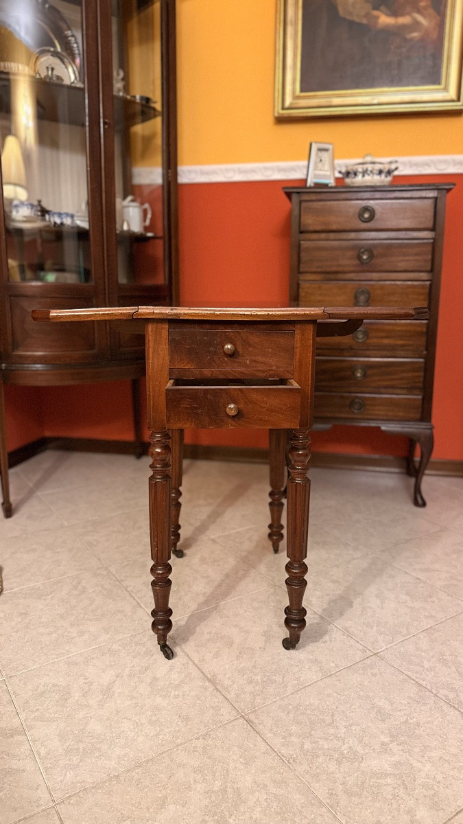 Table à Abattants en Acajou Style Louis-Philippe (Milieu du XIXe Siècle)-photo-2