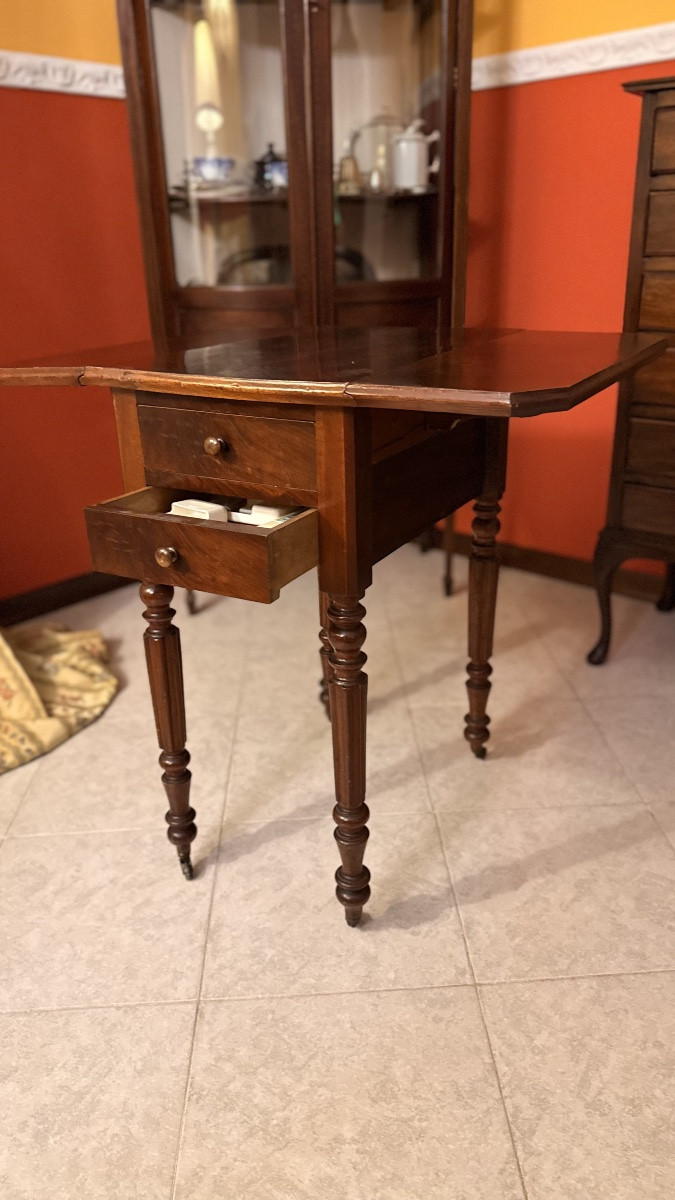 Table à Abattants en Acajou Style Louis-Philippe (Milieu du XIXe Siècle)-photo-3