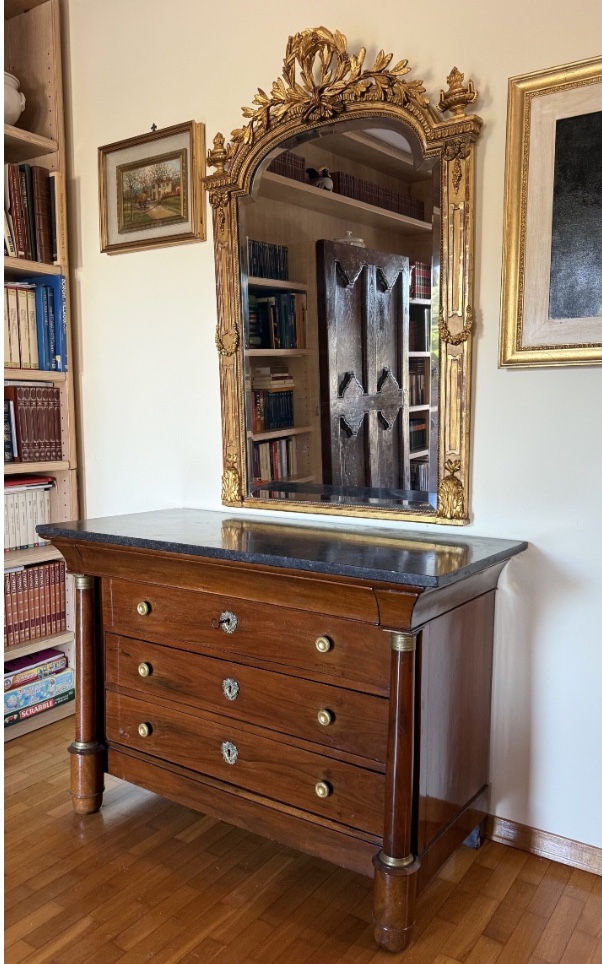 Empire Walnut Chest Of Drawers – 19th Century