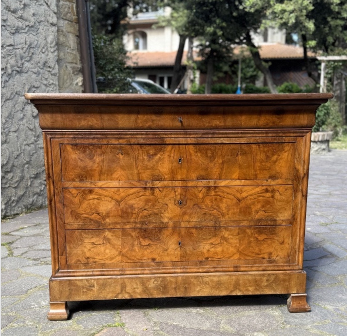 Antique Louis Philippe Style Chest Of Drawers, Dating Back To The Mid-19th Century-photo-2
