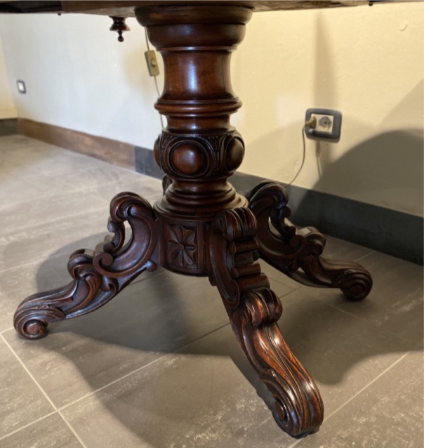 Table ancienne “en biscuit” style Louis-Philippe en acajou-photo-2