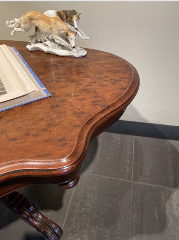 Table ancienne “en biscuit” style Louis-Philippe en acajou-photo-3