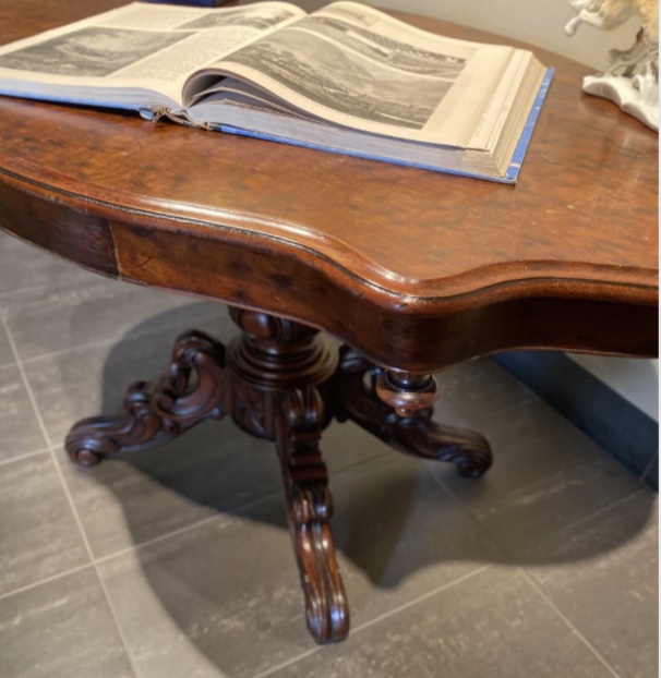 Table ancienne “en biscuit” style Louis-Philippe en acajou-photo-4