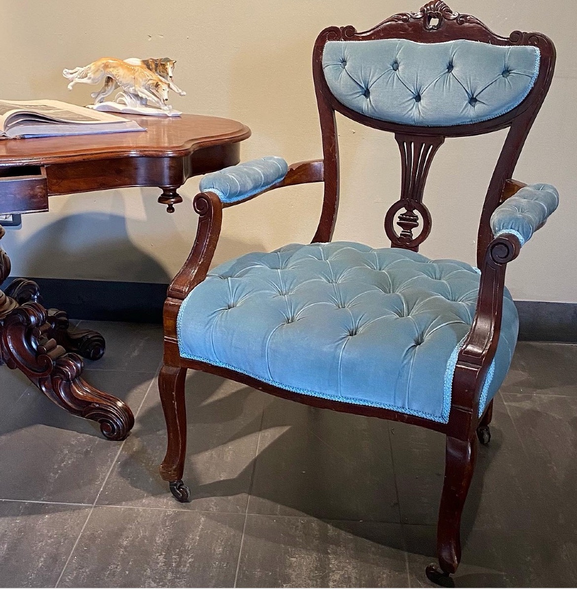 English Mahogany Armchair, Late 19th Century (c. 1880-1900)-photo-4