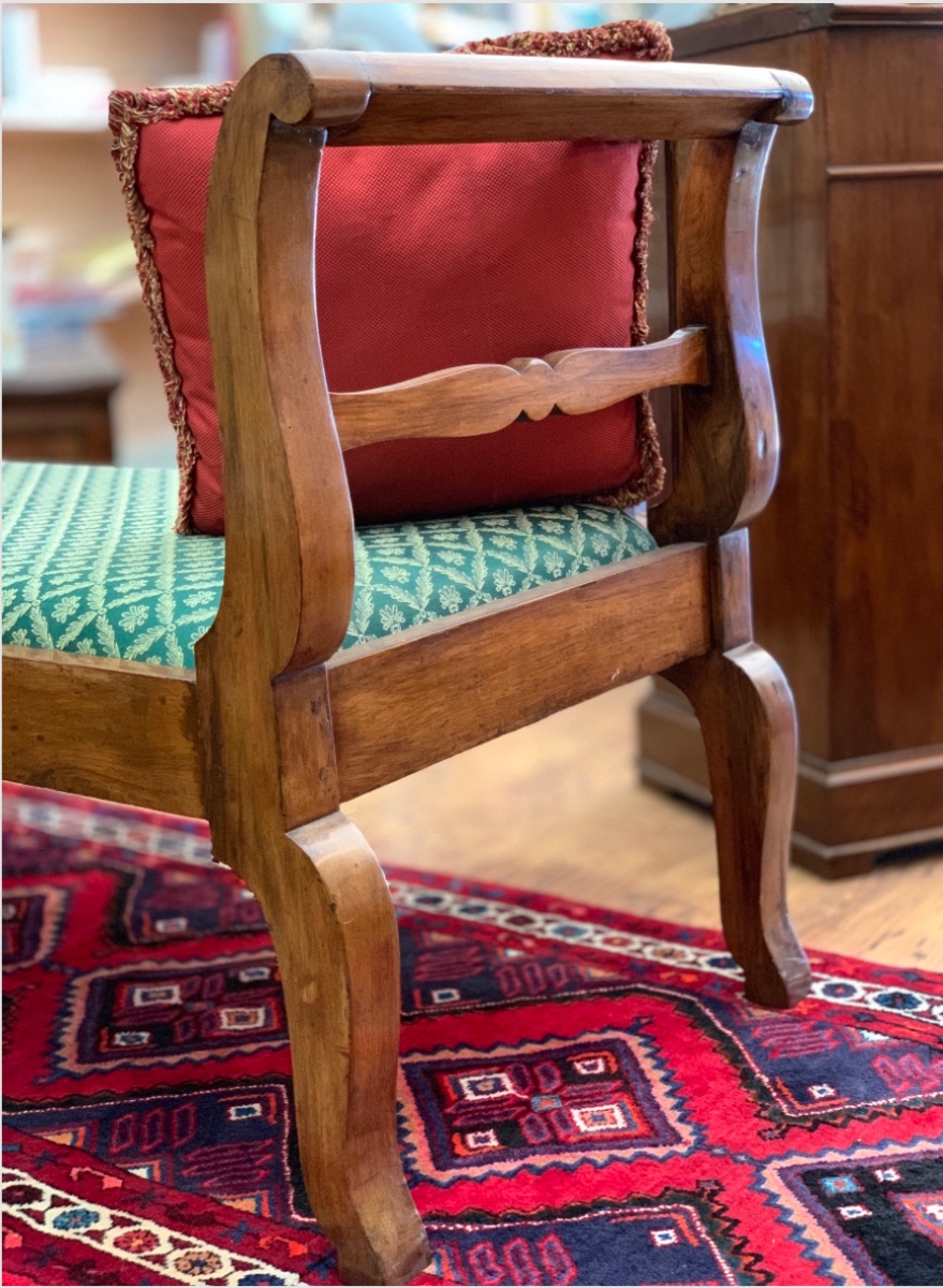 Walnut Bench / Dormeuse, Dating To The late 19th Century-photo-2