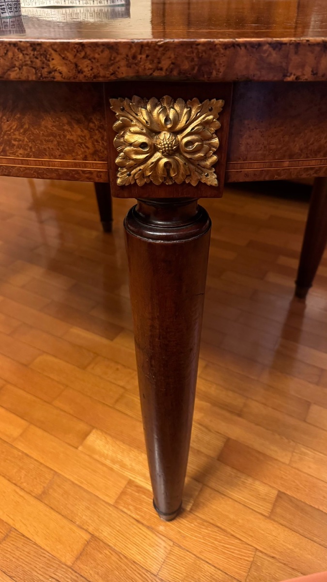 Oval Extending Thuya Burl Table – Late 19th Century-photo-2