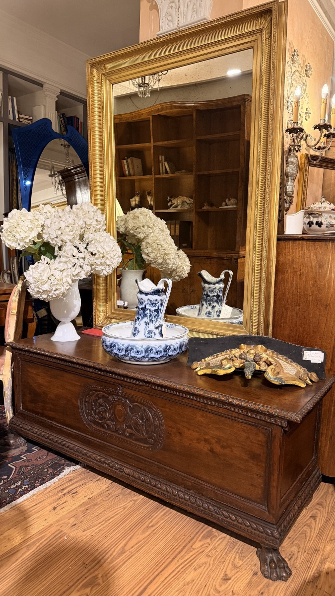 Tuscan Renaissance-style Walnut Cassapanca (bench Chest), Dating To The Late 19th Century.