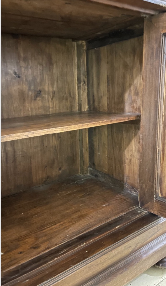 Crédence toscane à deux corps en bois massif de la fin du XIXᵉ siècle-photo-3