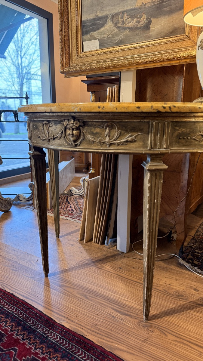 Demi-lune Console Table Of Italian Manufacture From The Late 18th Century-photo-2