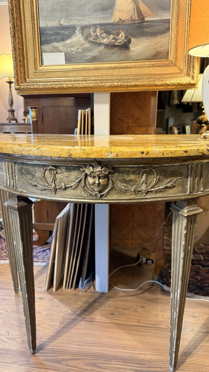 Demi-lune Console Table Of Italian Manufacture From The Late 18th Century-photo-2