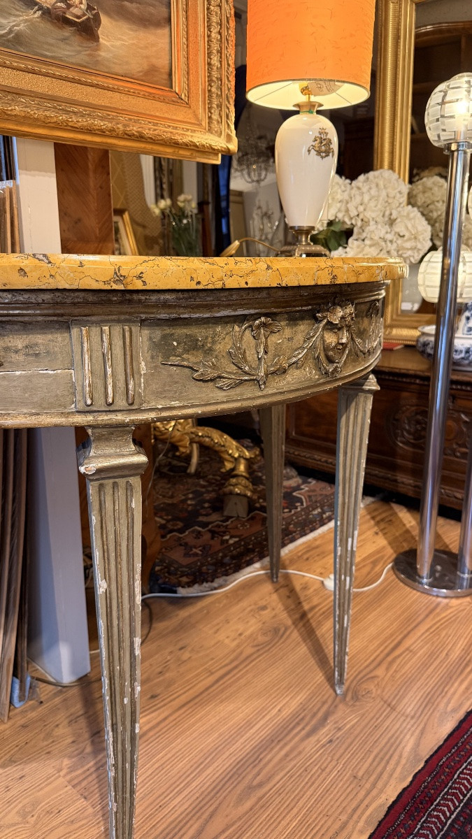 Demi-lune Console Table Of Italian Manufacture From The Late 18th Century-photo-5