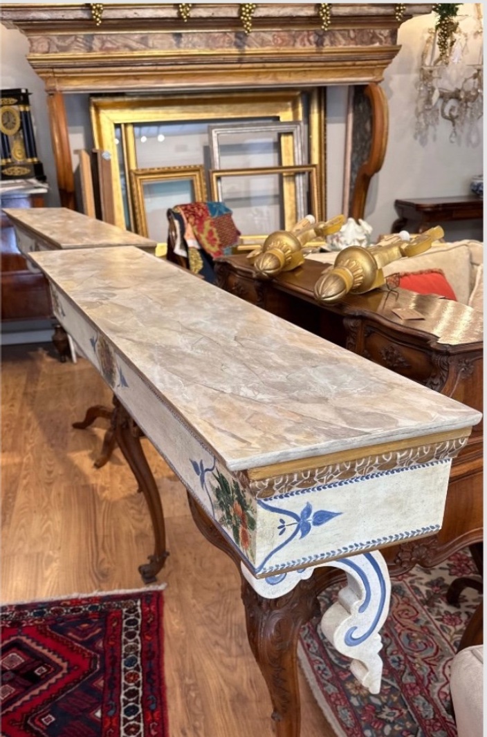 Pair Of Neapolitan Consoles (late 19th – Early 20th Century)-photo-3