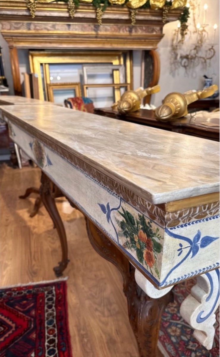 Pair Of Neapolitan Consoles (late 19th – Early 20th Century)-photo-4