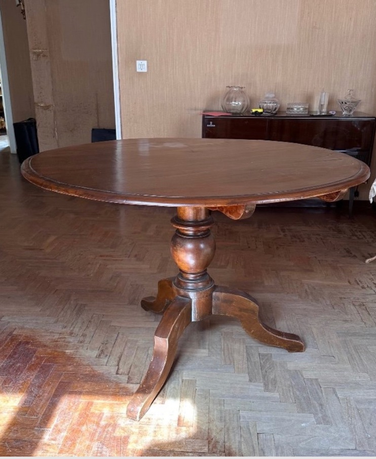 Table à abattant “à voile” en noyer – Fin XIXᵉ siècle-photo-3