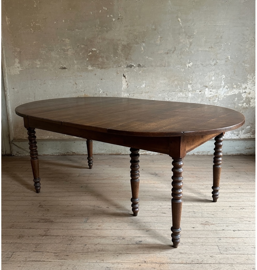 Solid Walnut Drop-leaf Table Dating From The Early 19th Century