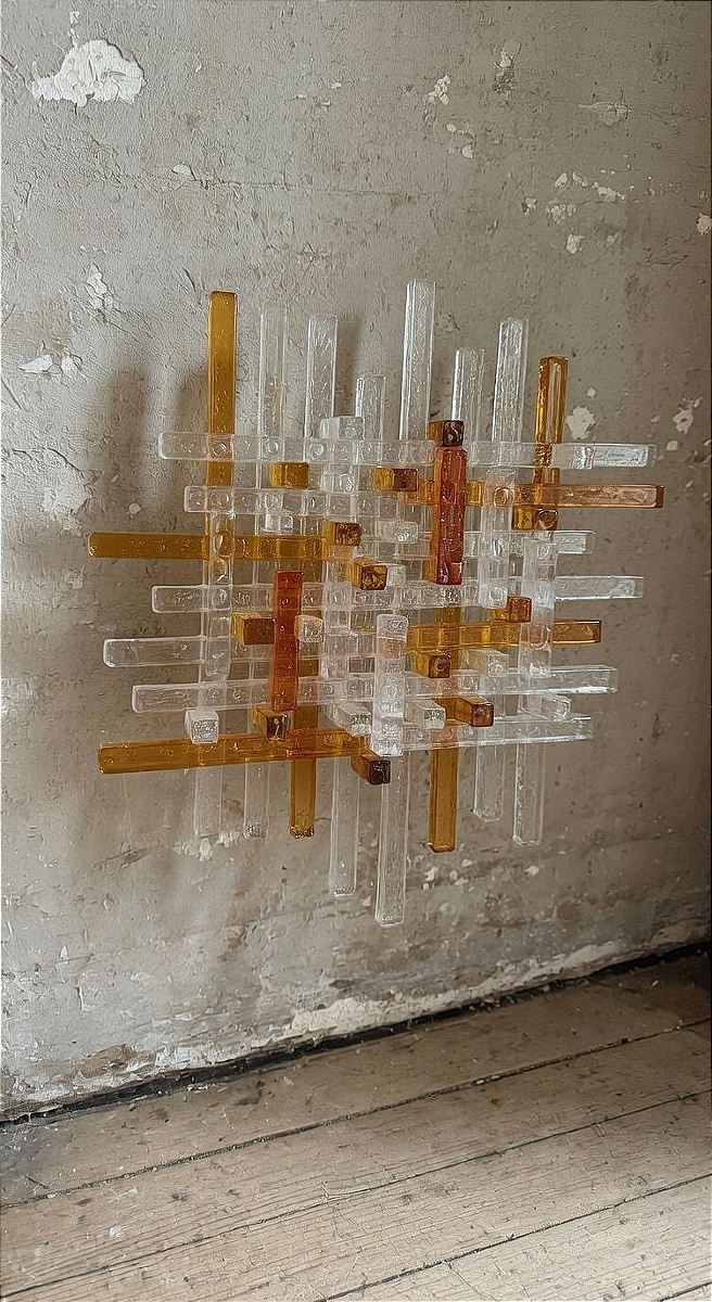 Applique murale en verre coloré, Poliarte, années 60-photo-2