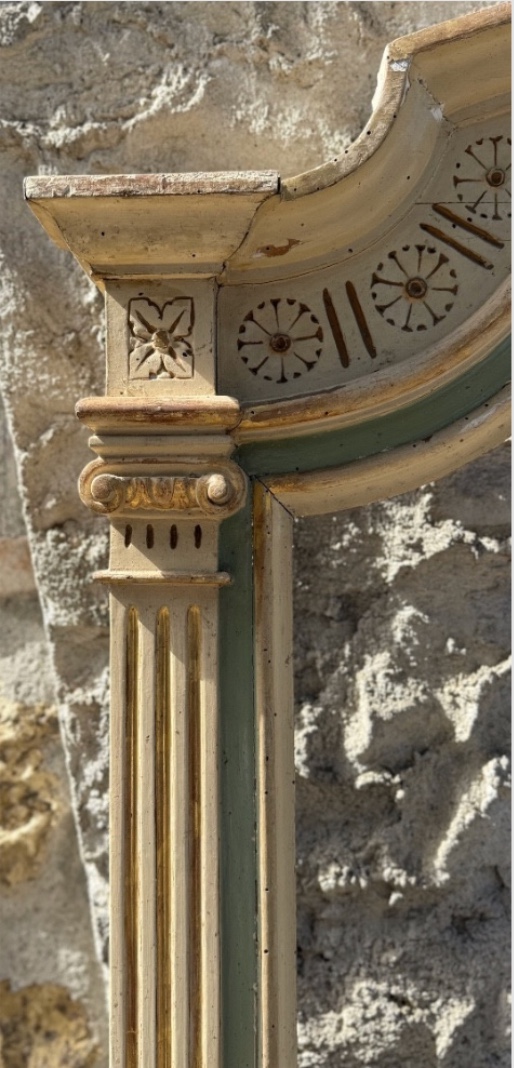 Louis XVI Style Mirror Frame, Crafted In Carved And Lacquered Wood,-photo-2